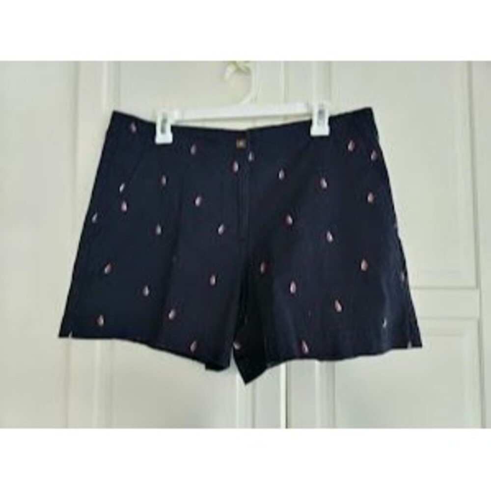 Nautica Navy Sailboat Mid Rise Shorts - Womens size 14 - NEW
